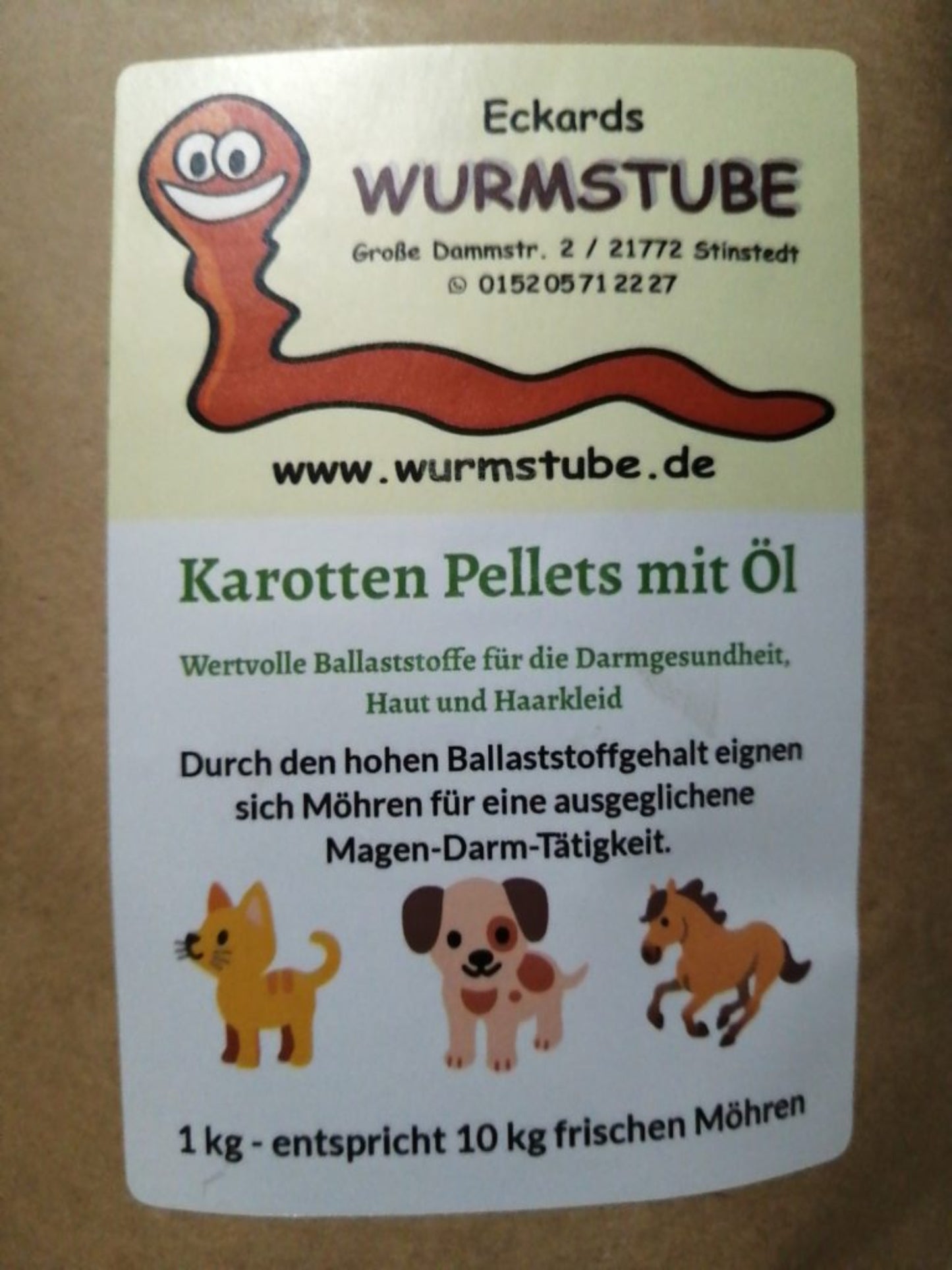 Karotten-Pellets mit Öl 1kg Versandfrei - für Hunde