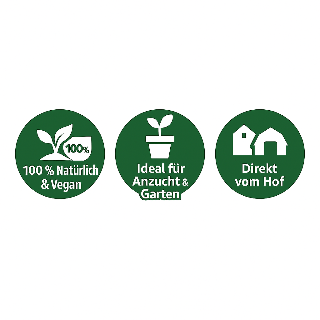 Vom Hof direkt in deinen Garten - 25 L Wurmhumus + Pferdedung - natürlich, vegan & handverpackt