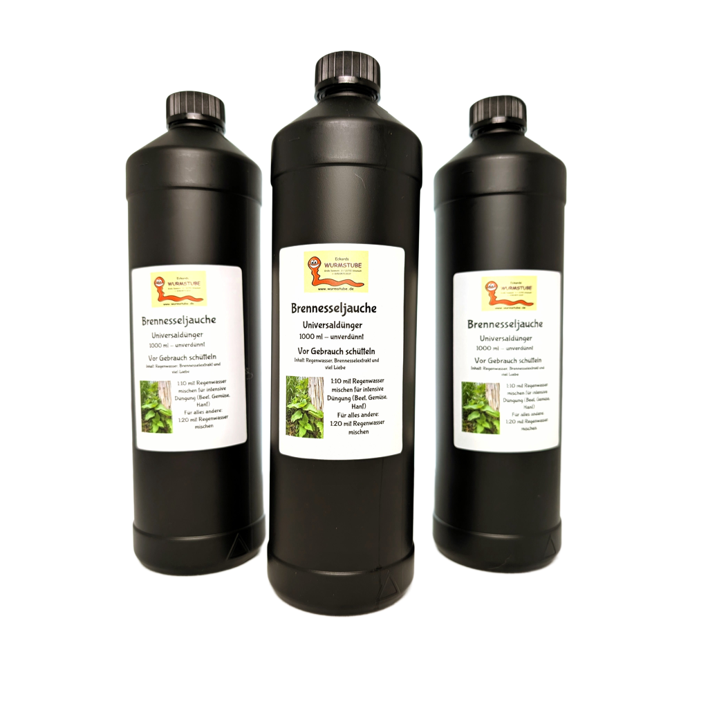 Brennesseljauche - Brennesselsud - 3 x 1 Liter - Universaldünger - Flüssigdünger - Eigene Herstellung - Vegan