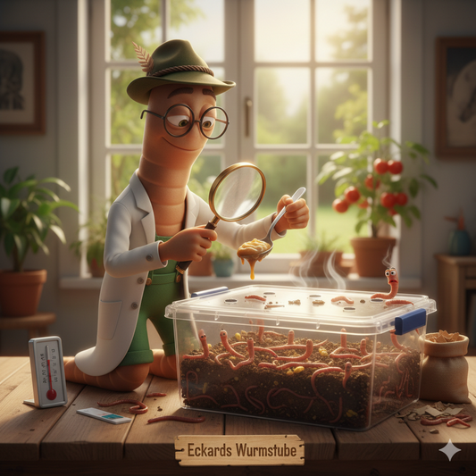 Wurmkiste in Betrieb nehmen: Fütterung, Temperatur & Flucht verhindern