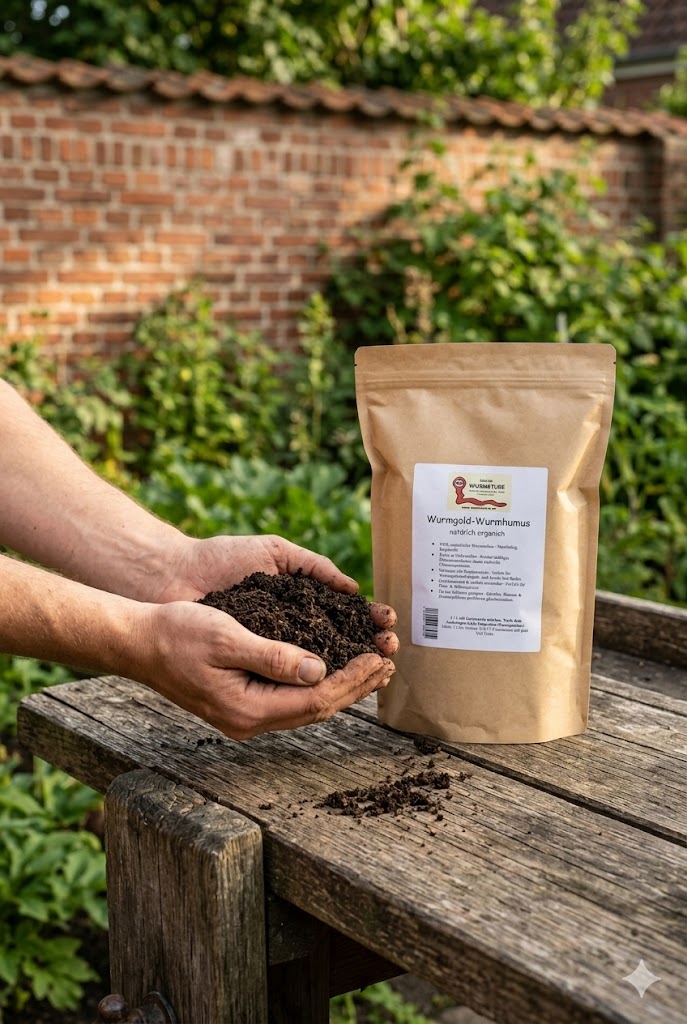Wurmhumus 2 Liter - Universaldünger - Reiner Wurmkompost -Das schwarze Gold für deinen Garten
