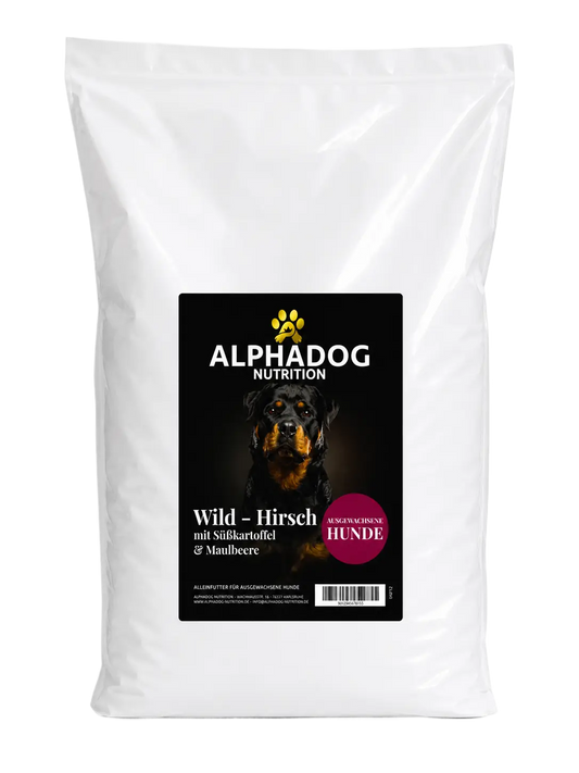 Alphadog Trockenfutter Wild & Lachs mit Süßkartoffel & Maulbeere | 12 kg | Getreidefrei