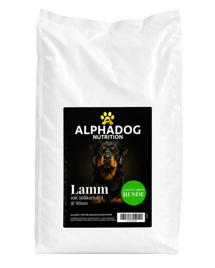 Alphadog Trockenfutter Lamm mit Süßkartoffel & Minze | 12 kg | Getreidefrei