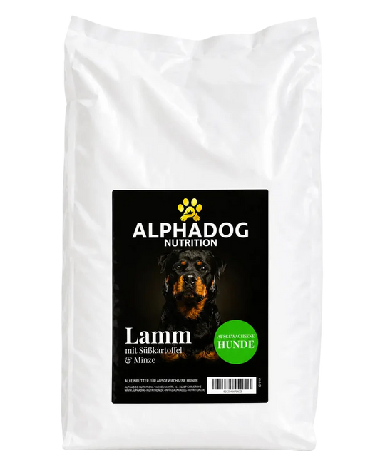 Alphadog Trockenfutter Lamm mit Süßkartoffel & Minze | 12 kg | Getreidefrei