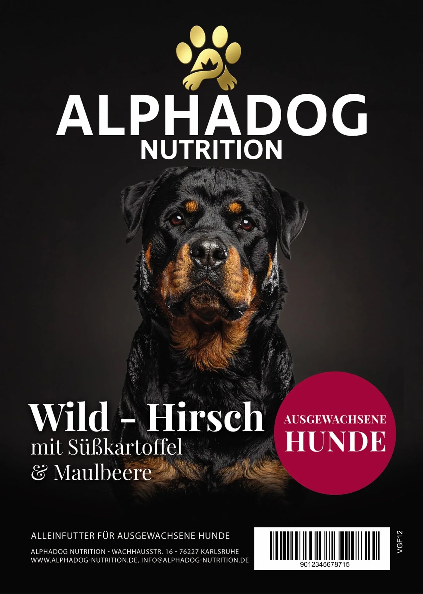Alphadog Trockenfutter Wild & Lachs mit Süßkartoffel & Maulbeere | 12 kg | Getreidefrei