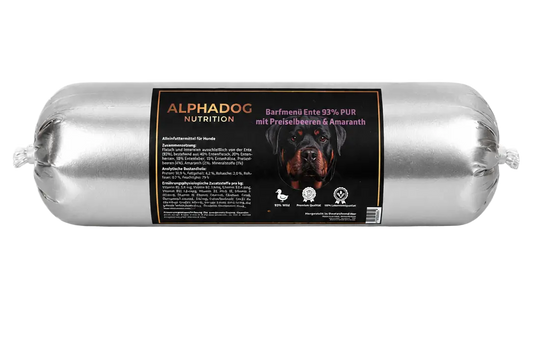 Alphadog BARF-Ergänzungswurst Ente mit Preiselbeeren & Amaranth - Hypoallergen