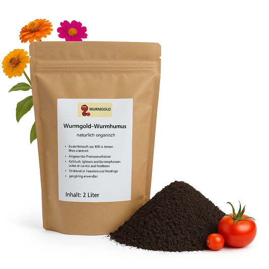 Wurmhumus 2 Liter - Universaldünger - Reiner Wurmkompost -Das schwarze Gold für deinen Garten