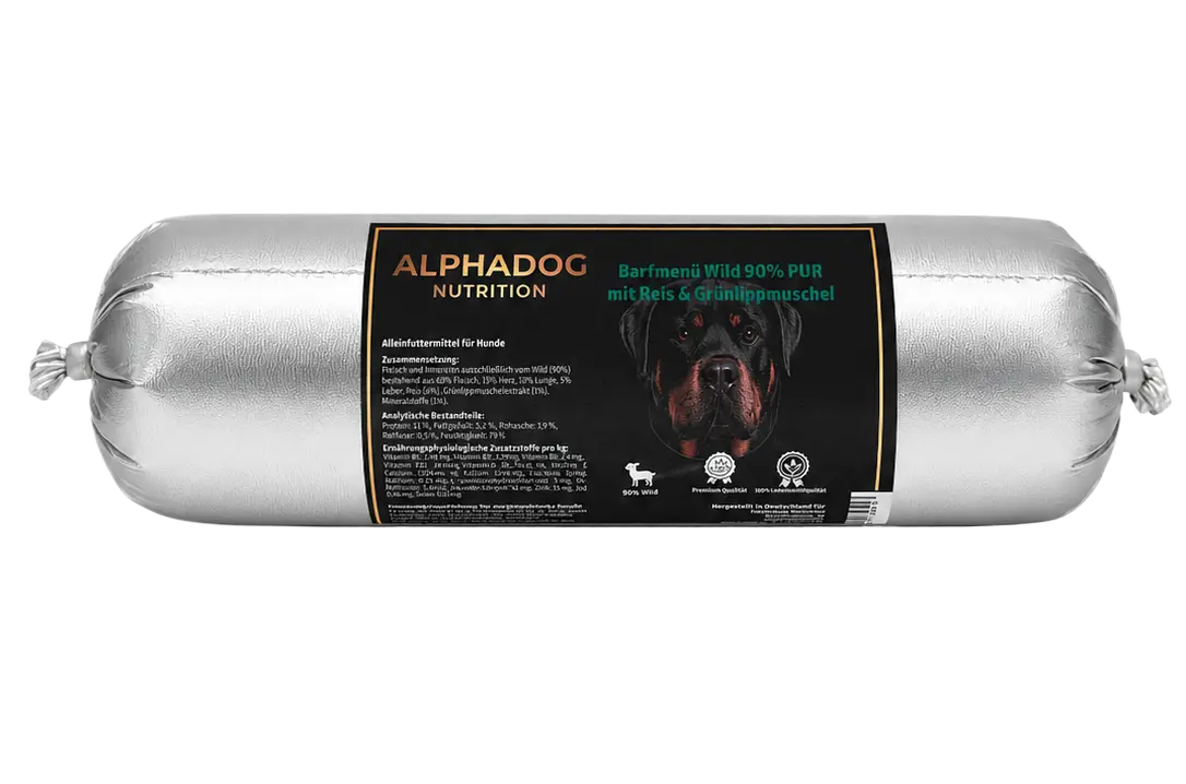 Alphadog BARF-Ergänzungswurst Wild mit Reis & Grünlippmuschel | Hypoallergen